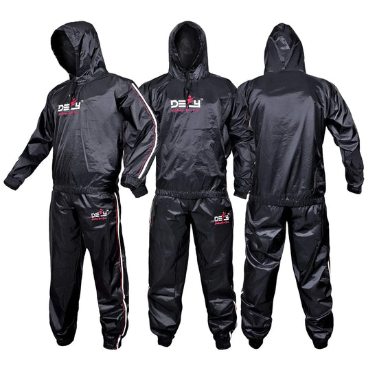 DEFY Heavy Duty Hooded Sauna Sweat Suit for Weight Loss, Intense Workouts & Exercise, Black, 8XL