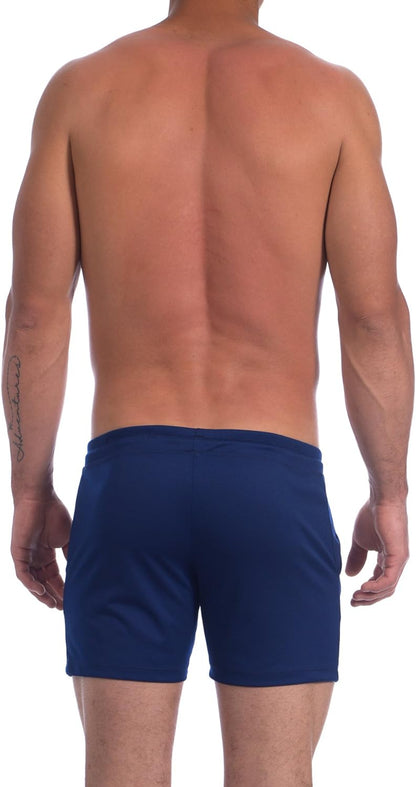 Men'S Rice Mesh Solid Bodybuilding Gym Running Workout Shorts
