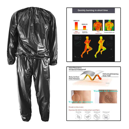 2021Unisex Sauna Suit Heavy Duty Fitness Weight Loss Sweat Sauna Suit Exercise Gym Hoodies Sports Suit Calorie Burner Sweat Suit